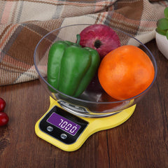 5kg/ 1g Electronic Kitchen Scales Portable LCD Digital Food Diet Scale Baking Balance Weight Tool With Bowl